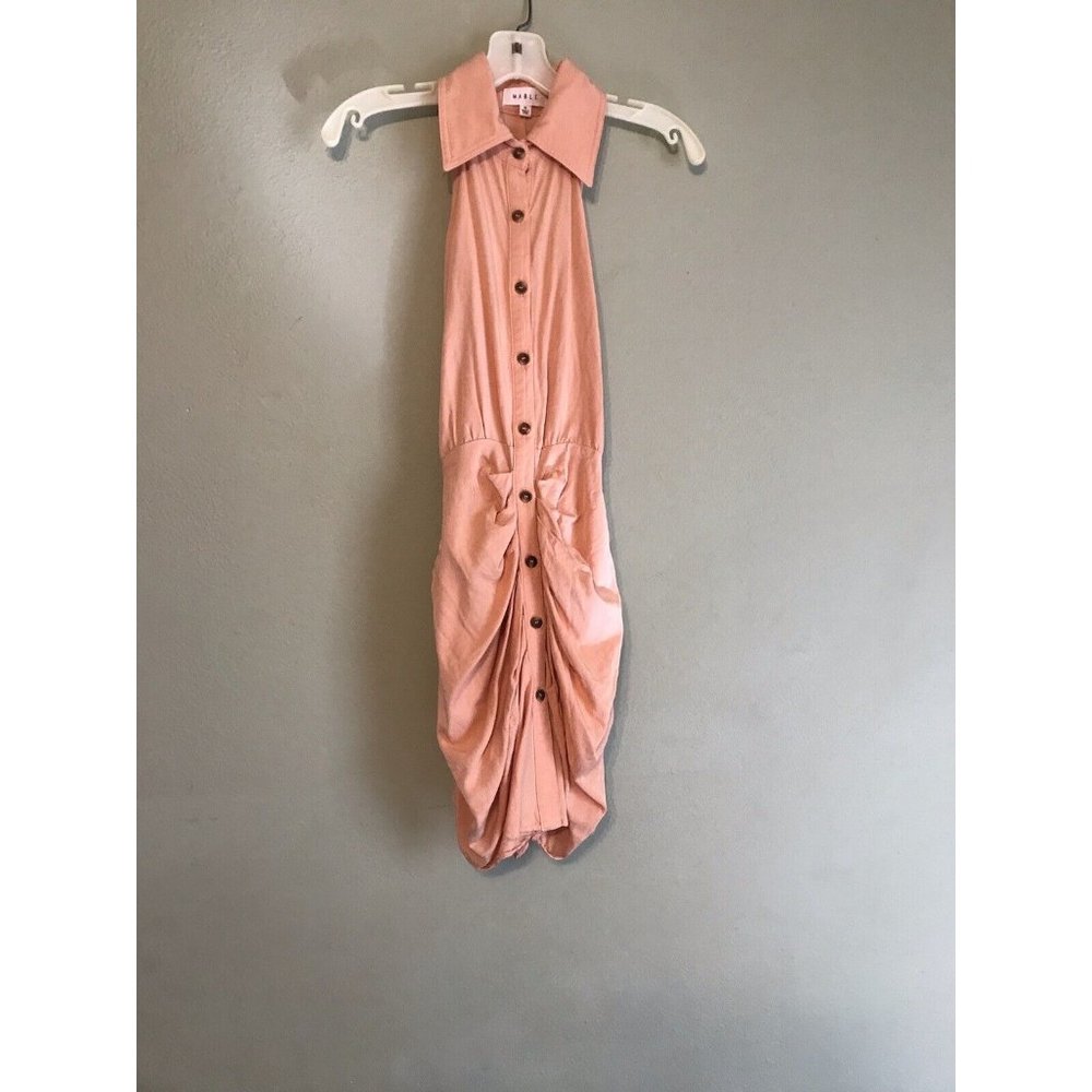Anthropologie Maple Dress Button Up Size Medium Peach